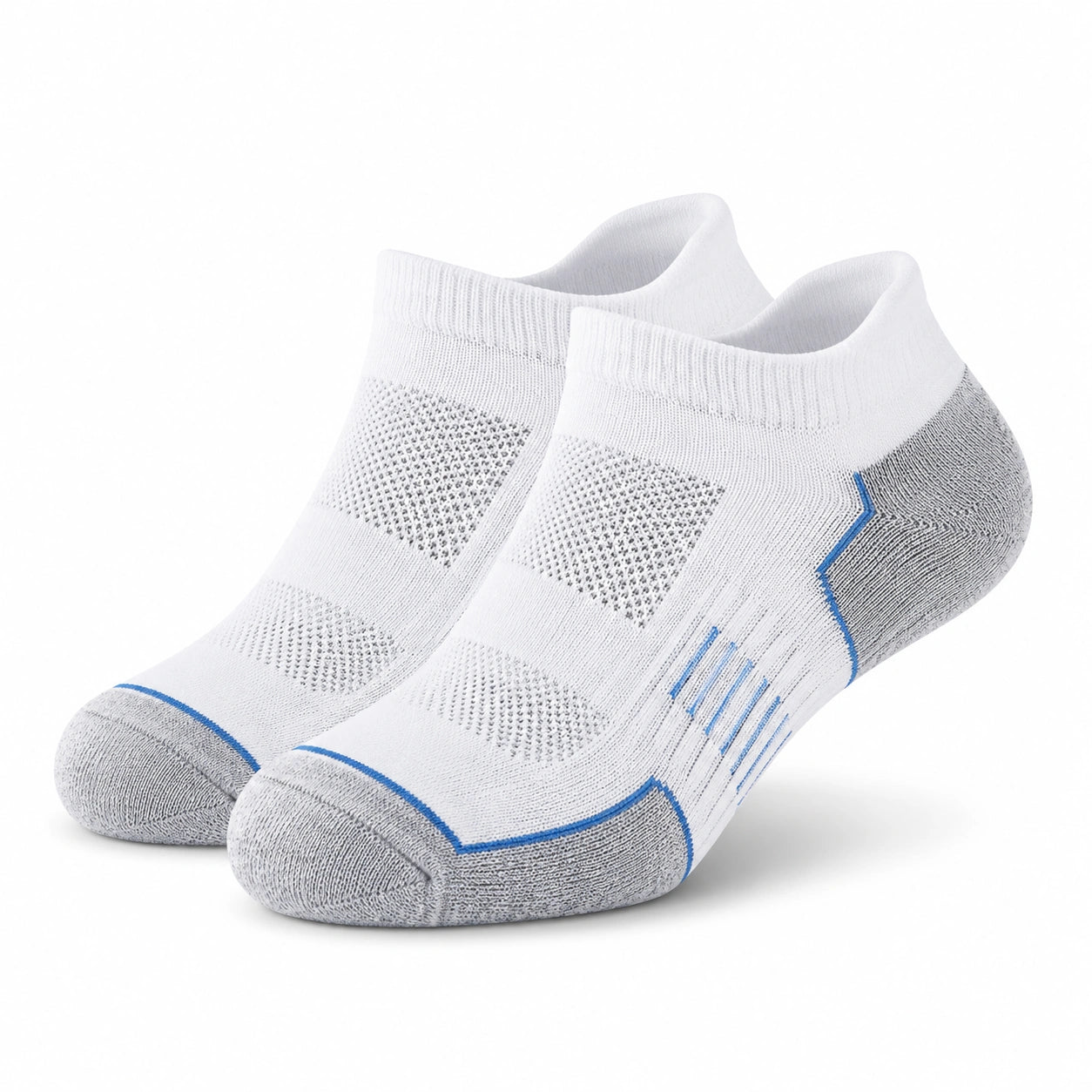 Chaussettes de sport 39-42 en maille blanche grise et bleue respirantes basses