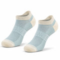 Chaussettes basses 39-42 en textile bleu clair et écru pour sport style respirant