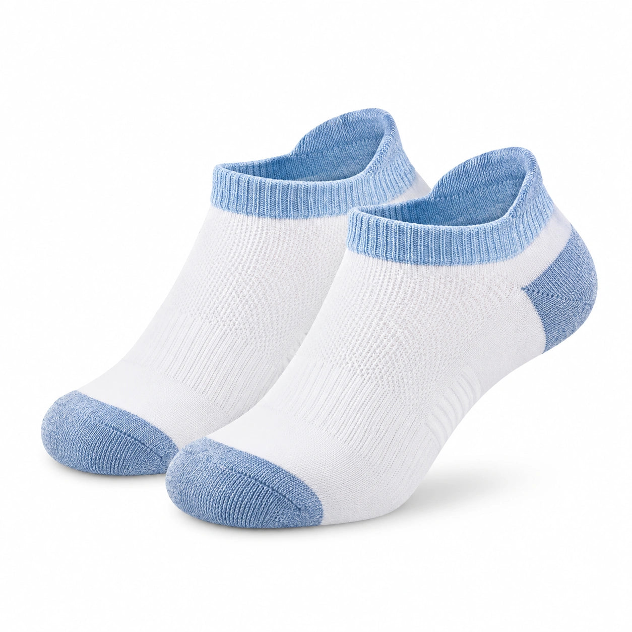 Chaussettes courtes 43-46 blanches et bleu ciel en maille pour usage quotidien