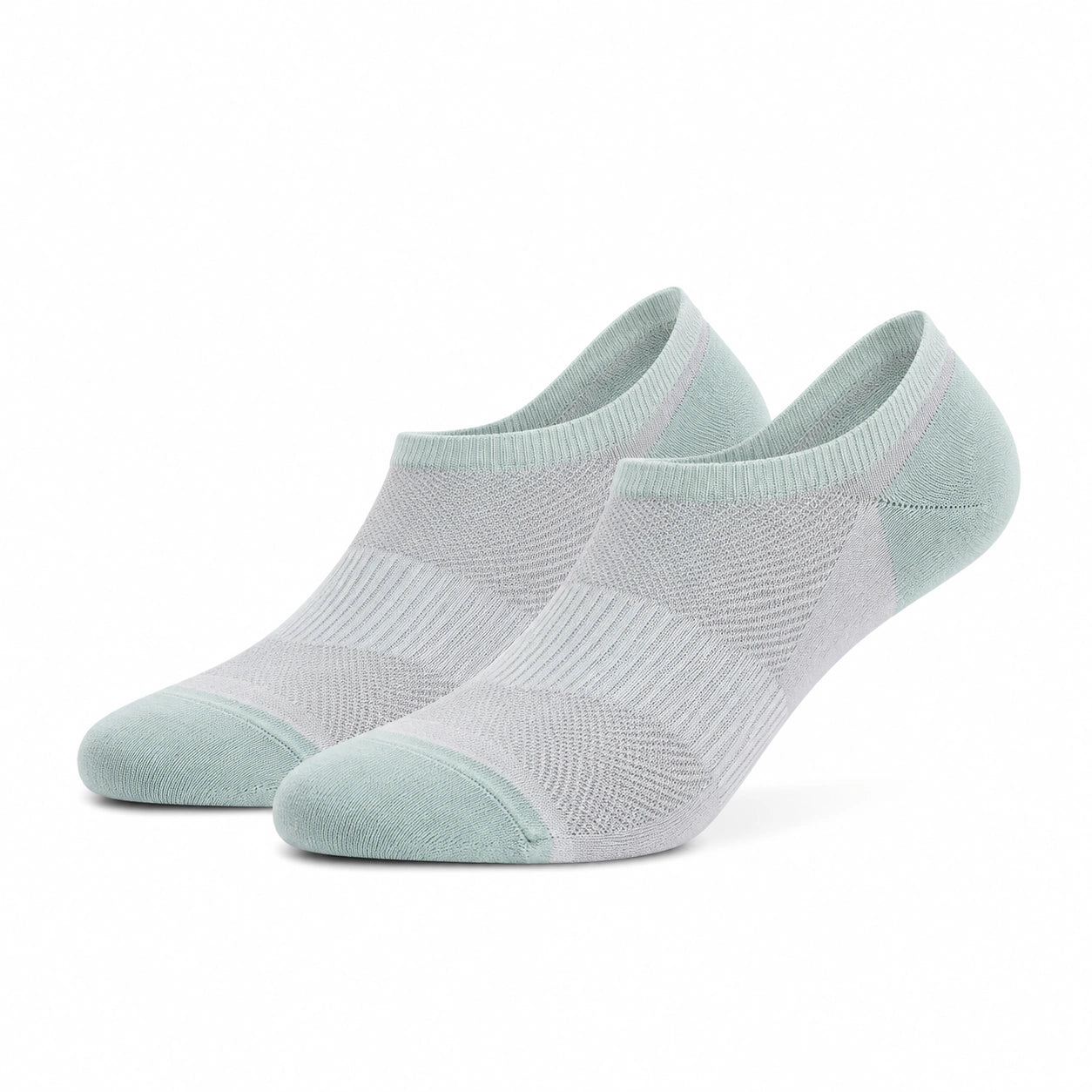 Chaussettes invisibles 35-38 en maille textile vert menthe et gris pour sport léger