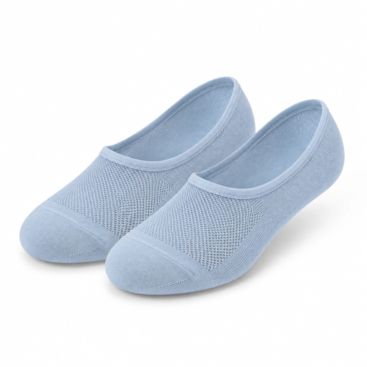 Chaussettes invisibles 39-42 en textile tricoté bleu clair respirantes
