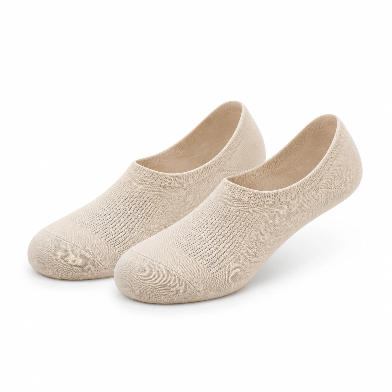 Chaussettes invisibles 43-46 en textile tricoté beige pour chaussures basses - légères et respirantes
