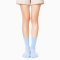 Chaussettes mi-mollet 35-38 textile côtelé bleu clair style décontracté