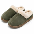 Chaussons mules 38/39 en suédine vert kaki à doublure effet fourrure pour intérieur