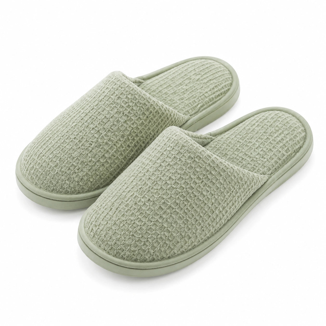 Chaussons ouverts taille 40/41 en textile vert sauge à semelle souple
