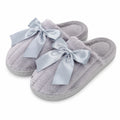 Chaussons femme 42/43 gris en textile effet fourrure avec nœud - intérieur confort
