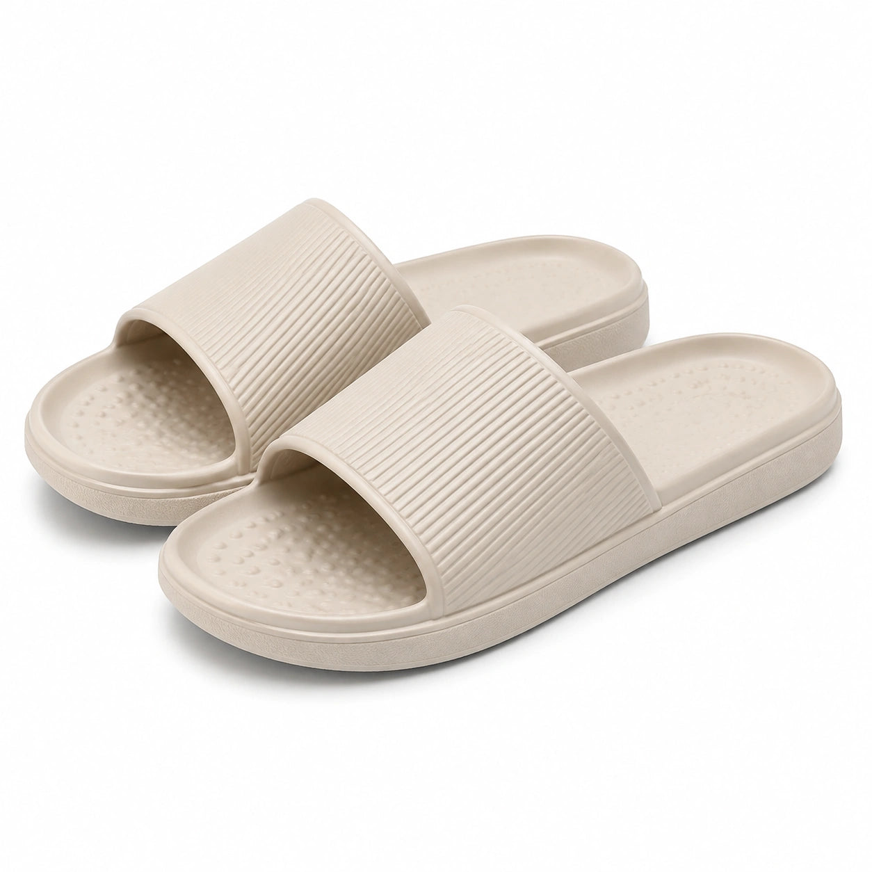 Claquettes 42/43 en mousse synthétique beige à semelle texturée pour piscine