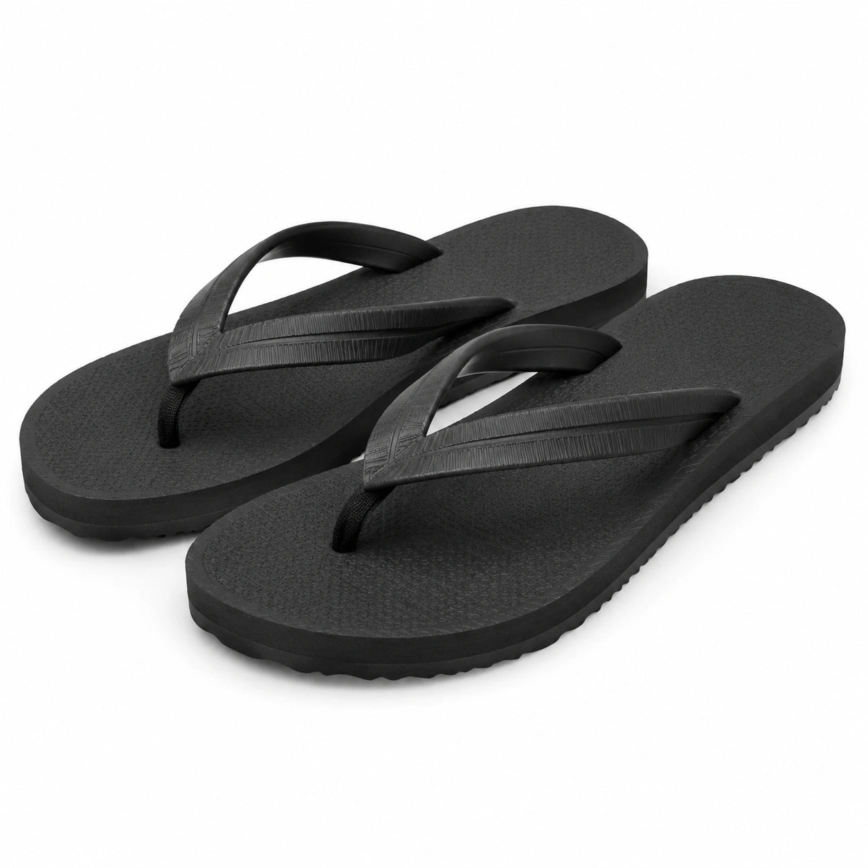 Tongs 38/39 noires en matière synthétique - semelle antidérapante plage été